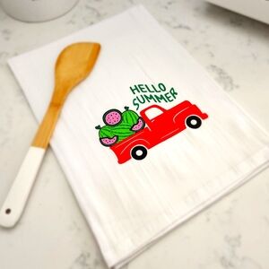 Cute Summer Time Watermelon Truck Dish Tea Towel